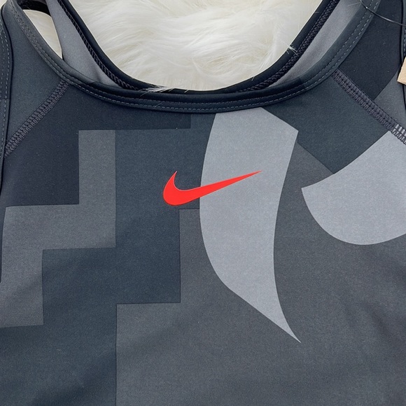 Nike Women's Pro Dri-Fit Cropped Training Tank Top - Black/Gray - New with tags - Picture 3 of 9